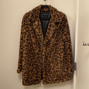 ellie & kate Faux Fur Leopard Coat, Size M